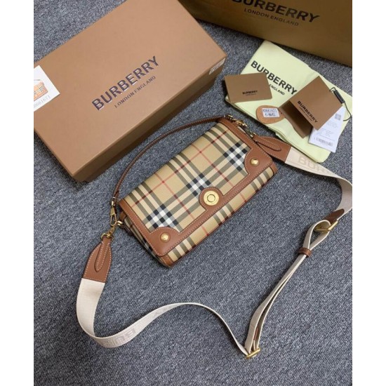 Cloni Borsa Burberry con manico superiore Caffè firmate