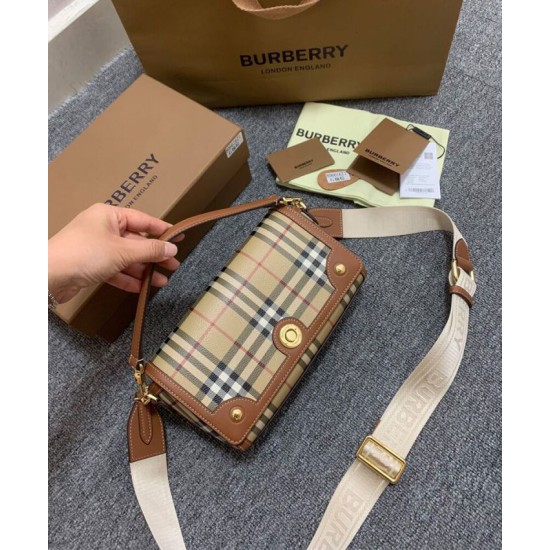 Cloni Borsa Burberry con manico superiore Caffè firmate