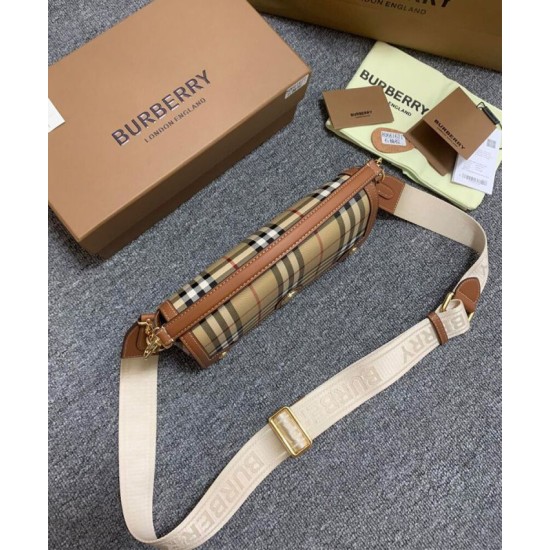 Cloni Borsa Burberry con manico superiore Caffè firmate