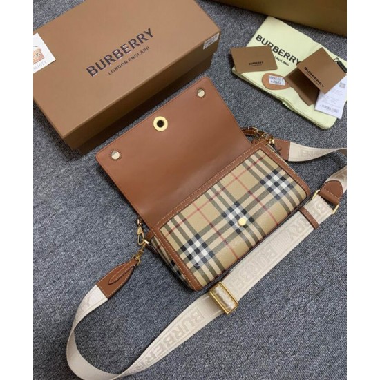Cloni Borsa Burberry con manico superiore Caffè firmate