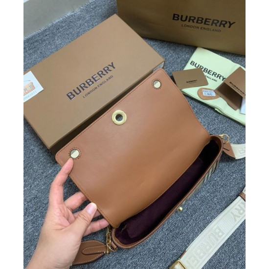 Cloni Borsa Burberry con manico superiore Caffè firmate