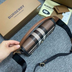 Replica di lusso Bora Pari Burberry con manico superiore nera Imitazioni Cloni Bora Pari replica Burberry con manico superiore nera firmate