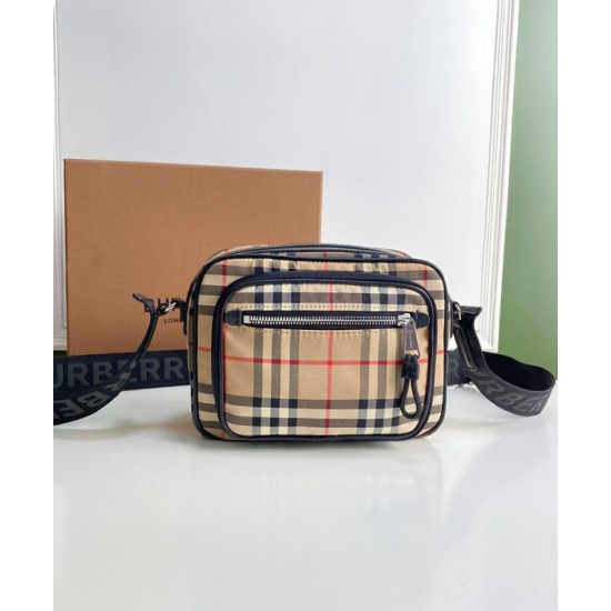 Replica di lusso Borsa a tracolla Burberry Vintage Check color albicocca Imitazioni Cloni Borsa a tracolla Burberry Vintage Check color albicocca firmate