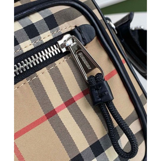 Replica di lusso Borsa a tracolla Burberry Vintage Check color albicocca Imitazioni Cloni Borsa a tracolla Burberry Vintage Check color albicocca firmate