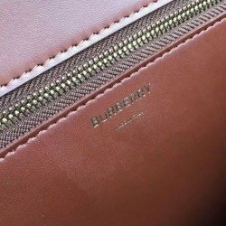 Replica di lusso Borsa a tracolla Burberry TB media Caffè Imitazioni Replica Perfetta Borsa a tracolla Burberry TB media Caffè firmate