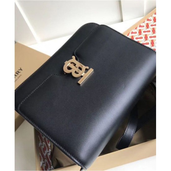 Replica di lusso Borsa a tracolla Burberry TB media Nera Imitazioni Cloni Borsa a tracolla Burberry TB media Nera firmate