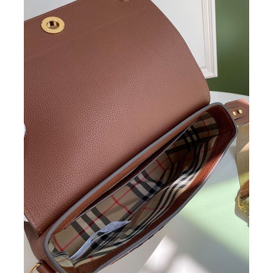 Replica di lusso Borsa a tracolla Burberry Vintage Check Note Caffè Imitazioni Cloni Borsa a tracolla Burberry Vintage Check Note Caffè firmate