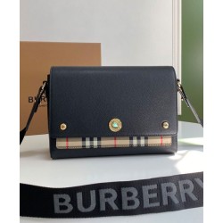 Borsa a tracolla Burberry Vintage Check Note Nera
