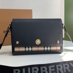 Replica Perfetta Borsa a tracolla Burberry Vintage Check Note Nera firmate