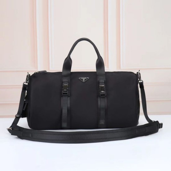 Replica di lusso Borsa da viaggio Prada Re-Nylon Saffiano 2VC015 nera Imitazioni Cloni Borsa da viaggio Prada Re-Nylon Saffiano 2VC015 nera firmate