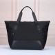 Replica di lusso Borsa tote Prada Re-Nylon con finiture in pelle nera Imitazioni Cloni Borsa tote Prada Re-Nylon con finiture in pelle nera firmate
