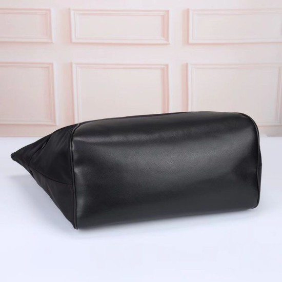 Replica di lusso Borsa tote Prada Re-Nylon con finiture in pelle nera Imitazioni Cloni Borsa tote Prada Re-Nylon con finiture in pelle nera firmate