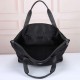 Replica di lusso Borsa tote Prada Re-Nylon con finiture in pelle nera Imitazioni Cloni Borsa tote Prada Re-Nylon con finiture in pelle nera firmate