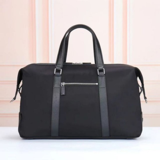 Replica di lusso Borsa da viaggio Prada Re-Nylon Saffiano nera Imitazioni Cloni Borsa da viaggio Prada Re-Nylon Saffiano nera firmate