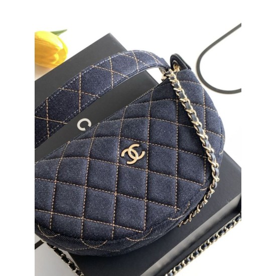 Replica di lusso Chanel 26P Clutch con catena AP5094 denim blu scuro Imitazioni Cloni Chanel 26P Clutch con catena AP5094 denim blu scuro firmate