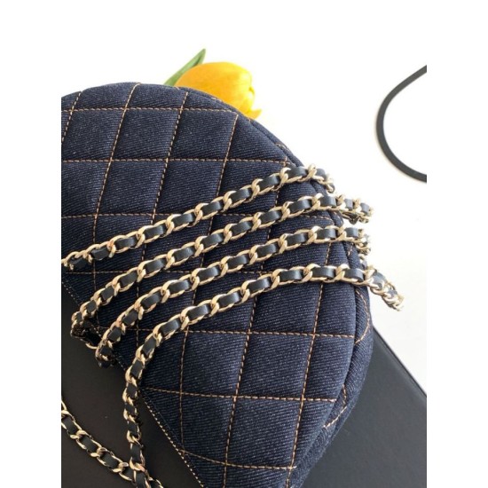 Replica di lusso Chanel 26P Clutch con catena AP5094 denim blu scuro Imitazioni Cloni Chanel 26P Clutch con catena AP5094 denim blu scuro firmate