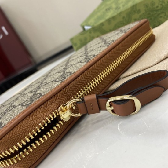 Replica di lusso Borse Portafoglio Gucci GG Emblem Zip Around 821803/819122 Marrone Imitazioni Replica Borse Portafoglio Gucci GG Emblem Zip Around 821803/819122 Marrone firmate