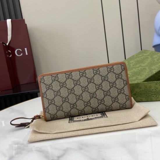 Replica di lusso Borse Portafoglio Gucci GG Emblem Zip Around 821803/819122 Marrone Imitazioni Replica Borse Portafoglio Gucci GG Emblem Zip Around 821803/819122 Marrone firmate