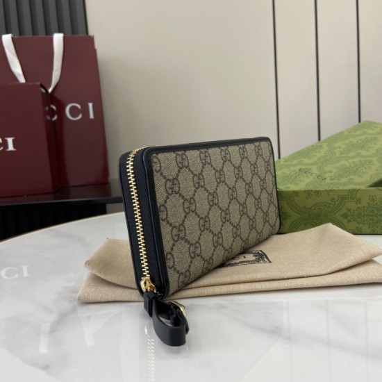 Replica di lusso Pari imitazione Portafoglio Gucci GG Emblem Zip Around 821803/819122 Nero Imitazioni Cloni Pari replica imitazione Portafoglio Gucci GG Emblem Zip Around 821803/819122 Nero firmate