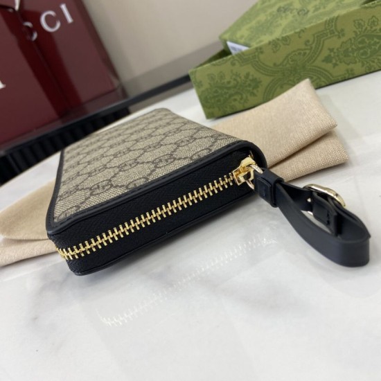 Replica di lusso Pari imitazione Portafoglio Gucci GG Emblem Zip Around 821803/819122 Nero Imitazioni Cloni Pari replica imitazione Portafoglio Gucci GG Emblem Zip Around 821803/819122 Nero firmate