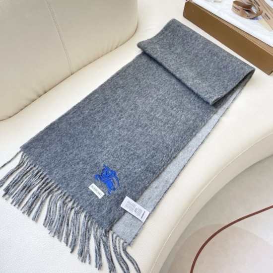 Replica di lusso Sciarpa reversibile cashmere classico Burberry 32 x 180 Grigio Imitazioni Cloni Sciarpa reversibile cashmere classico Burberry 32 x 180 Grigio firmate
