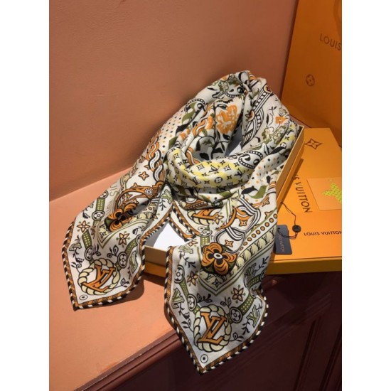 Replica di lusso sciarpe reversibile Louis Vuitton velluto multicolore monogramma LV™ 140 Imitazioni Cloni sciarpe reversibile Louis Vuitton velluto multicolore monogramma LV™ 140 firmate