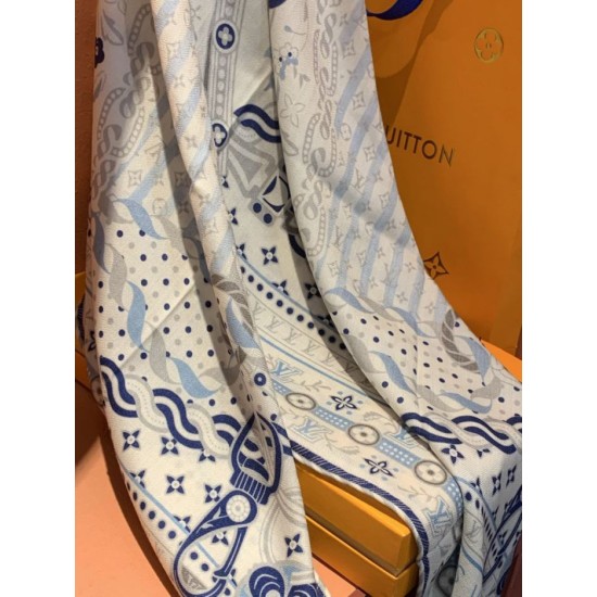 Replica di lusso sciarpe reversibile Louis Vuitton velluto multicolore monogramma LV™ 140 Bianco Imitazioni Cloni sciarpe reversibile Louis Vuitton velluto multicolore monogramma LV™ 140 Bianco firmate