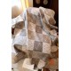 Cloni Coperta cashmere a quadri Loewe Anagram Beige 135 x 170 firmate