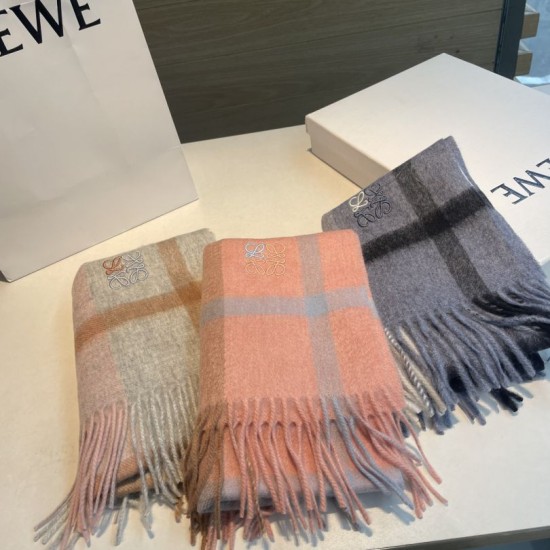 Replica di lusso Sciarpa reversibile cashmere Loewe 30 x 180 Arancia Imitazioni Cloni Sciarpa reversibile cashmere Loewe 30 x 180 Arancia firmate