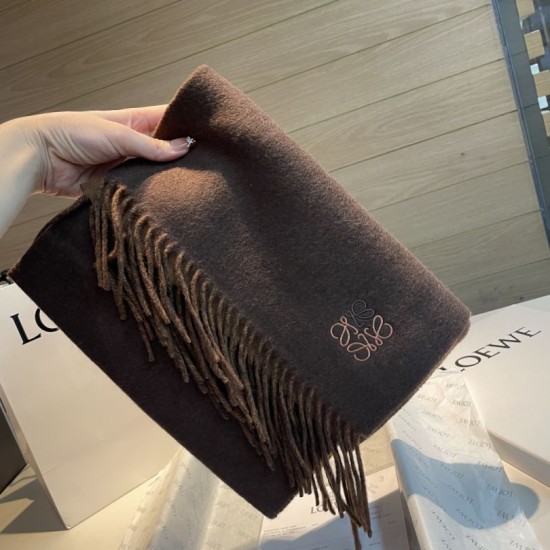 Replica di lusso Sciarpa reversibile cashmere Loewe 30 x 180 Marrone Imitazioni Cloni Sciarpa reversibile cashmere Loewe 30 x 180 Marrone firmate