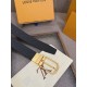 Replica di lusso Cinture reversibile pelle sottile Louis Vuitton da 35mm Nero oro Imitazioni Cloni Cinture reversibile pelle sottile Louis Vuitton da 35mm Nero oro firmate