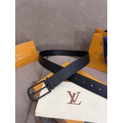 Cinture reversibile pelle sottile Louis Vuitton da 35mm Nero