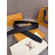 Replica di lusso Cinture reversibile pelle sottile Louis Vuitton da 35mm Nero argento Imitazioni Cloni Cinture reversibile pelle sottile Louis Vuitton da 35mm Nero argento firmate