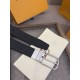 Replica di lusso Cinture reversibile pelle sottile Louis Vuitton da 35mm Nero argento Imitazioni Cloni Cinture reversibile pelle sottile Louis Vuitton da 35mm Nero argento firmate