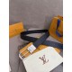Replica di lusso Cinture reversibile pelle sottile Louis Vuitton da 35mm Nero argento Imitazioni Cloni Cinture reversibile pelle sottile Louis Vuitton da 35mm Nero argento firmate