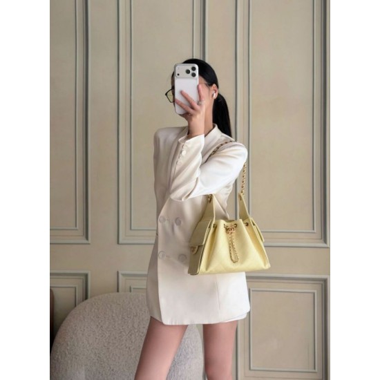 Replica di lusso Borse a mano Chanel 25 piccola Hobo AS5293 Giallo Imitazioni Cloni Borse a mano Chanel 25 piccola Hobo AS5293 Giallo firmate