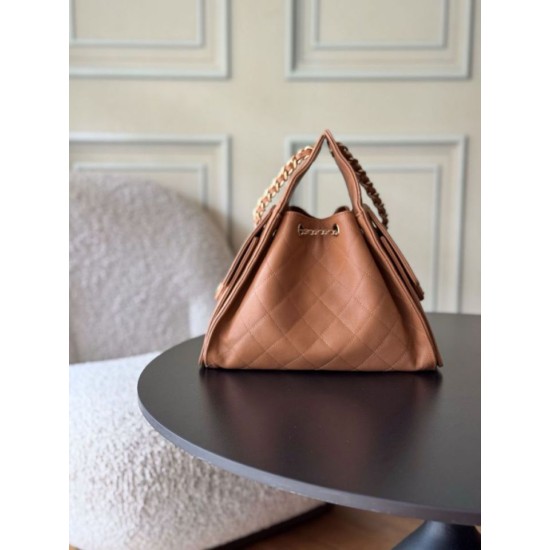 Replica di lusso Borse a mano Chanel 25 piccola Hobo AS5293 Marrone Imitazioni Cloni Borse a mano Chanel 25 piccola Hobo AS5293 Marrone firmate