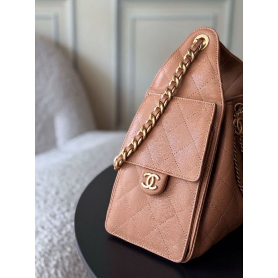 Replica di lusso Borse a mano Chanel 25 piccola Hobo AS5293 Marrone Imitazioni Cloni Borse a mano Chanel 25 piccola Hobo AS5293 Marrone firmate