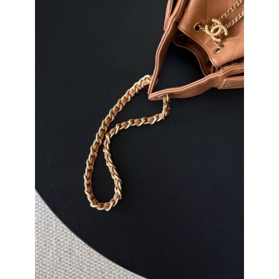 Replica di lusso Borse a mano Chanel 25 piccola Hobo AS5293 Marrone Imitazioni Cloni Borse a mano Chanel 25 piccola Hobo AS5293 Marrone firmate