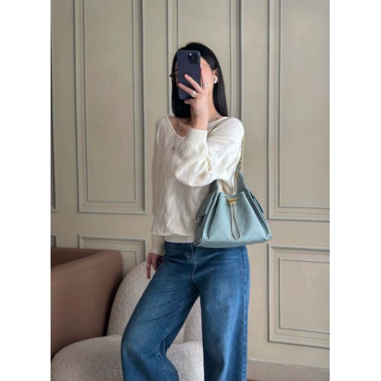 Cloni Borse a mano Chanel 25 piccola Hobo AS5293 azzurro firmate