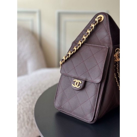Replica di lusso Borse a mano Chanel 25 piccola Hobo AS5293 Borgogna Imitazioni Cloni Borse a mano Chanel 25 piccola Hobo AS5293 Borgogna firmate