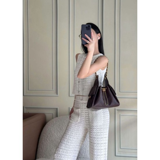 Replica di lusso Borse a mano Chanel 25 piccola Hobo AS5293 Borgogna Imitazioni Cloni Borse a mano Chanel 25 piccola Hobo AS5293 Borgogna firmate