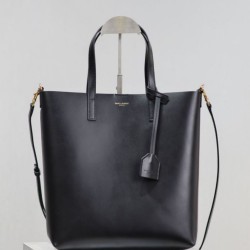 Replica Perfetta Borsa shopping Tote YSL Saint Laurent Toy North/South verticale Nero firmate