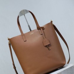 Cloni Borsa Replica shopping Tote YSL Saint Laurent Toy North/South verticale Marrone firmate