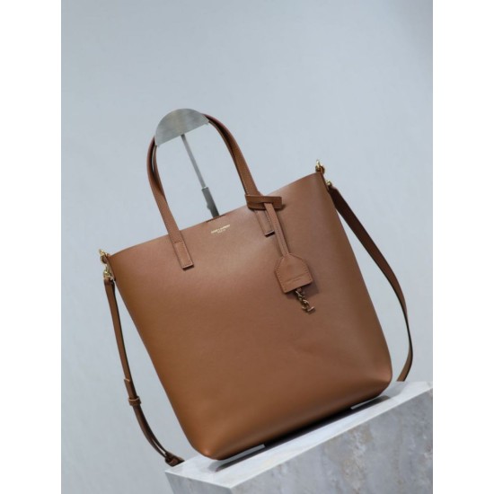 Cloni Borsa Replica shopping Tote YSL Saint Laurent Toy North/South verticale Marrone firmate