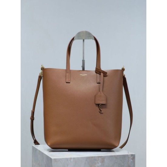 Cloni Borsa Replica shopping Tote YSL Saint Laurent Toy North/South verticale Marrone firmate