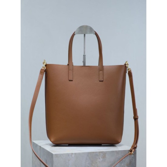 Cloni Borsa Replica shopping Tote YSL Saint Laurent Toy North/South verticale Marrone firmate