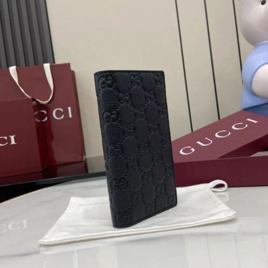 Cloni imitazione Portafoglio lungo Gucci GG Emblem 835014 nero firmate