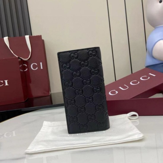 Cloni imitazione Portafoglio lungo Gucci GG Emblem 835014 nero firmate