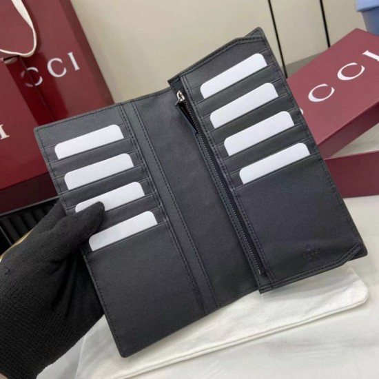 Cloni imitazione Portafoglio lungo Gucci GG Emblem 835014 nero firmate